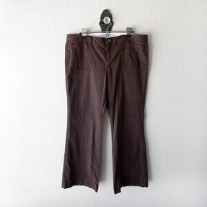 Old Navy Pants Womens Sz 14 Brown Low Rise Wide Leg Trousers Vintage Retro